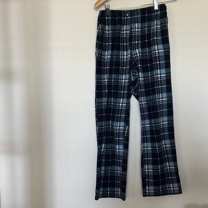 Croft & Barrow Blue Plaid Fleece Pajama Pants Sz S